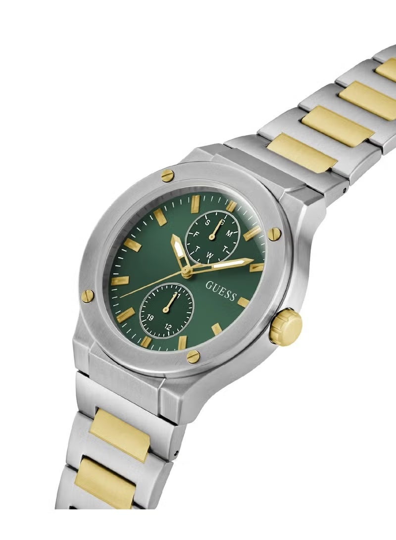 GUESS Jet Men’s Green Dial Quartz Analog Stainless Steel Watch GW0795G1 - 45mm - Image 2